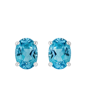 LALI Blue Topaz Birthstone Stud Earrings