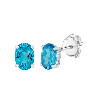 LALI Blue Topaz Birthstone Stud Earrings