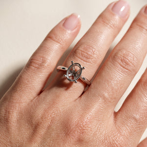 Malakan Oval Semi-Mount Engagement Ring
