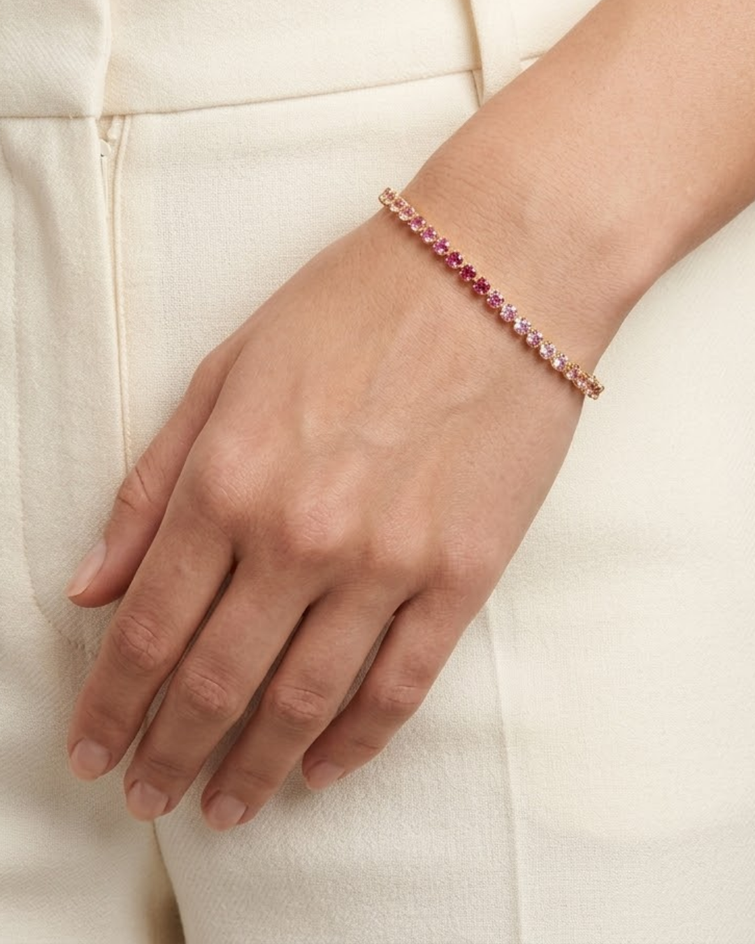 Ombre Pink Sapphire Bracelet by Lisa Nik