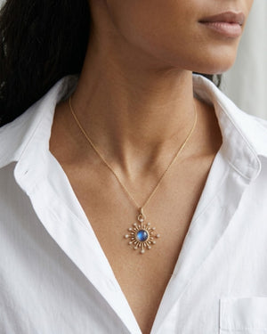 Aurora Moonstone Pendant by Mined + Found
