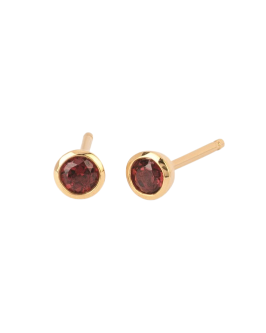 Ostbye Garnet Bezel Stud Earrings