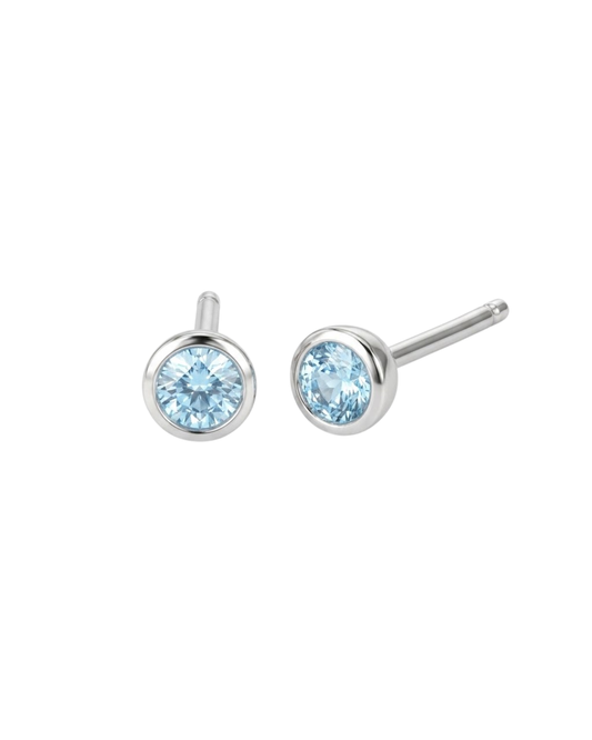 Ostbye Blue Topaz Bezel Stud Earrings