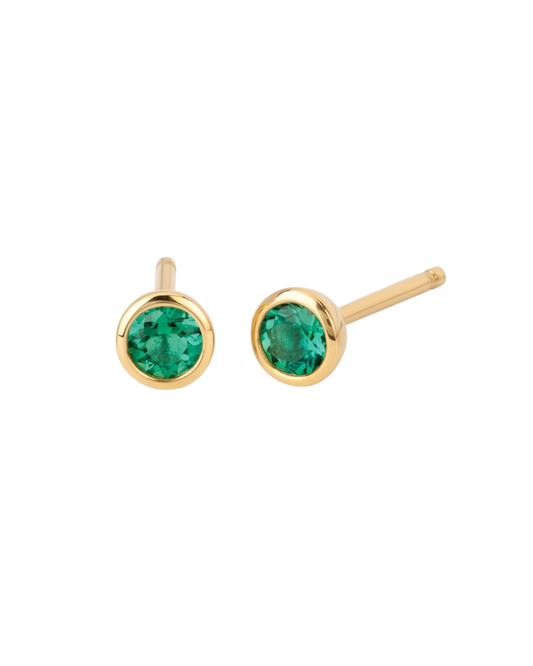 Ostbye Emerald Bezel Stud Earrings