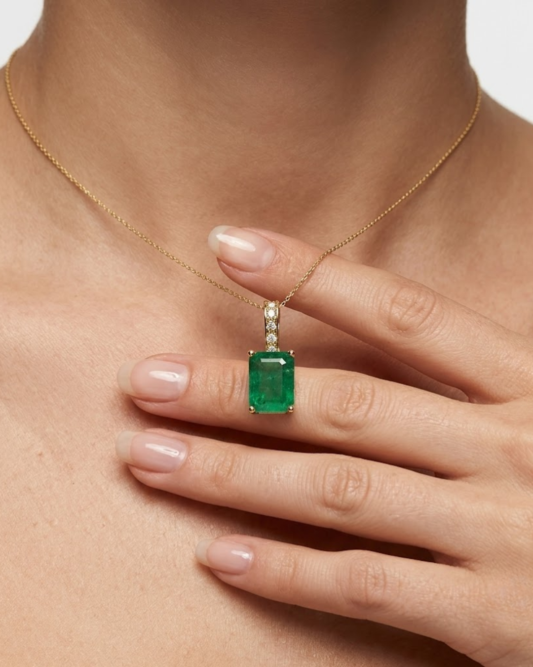 LALI Emerald & Diamond Pendant Necklace