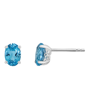 LALI Blue Topaz Birthstone Stud Earrings