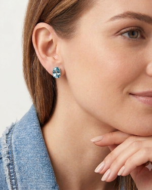 LALI Blue Topaz Birthstone Stud Earrings