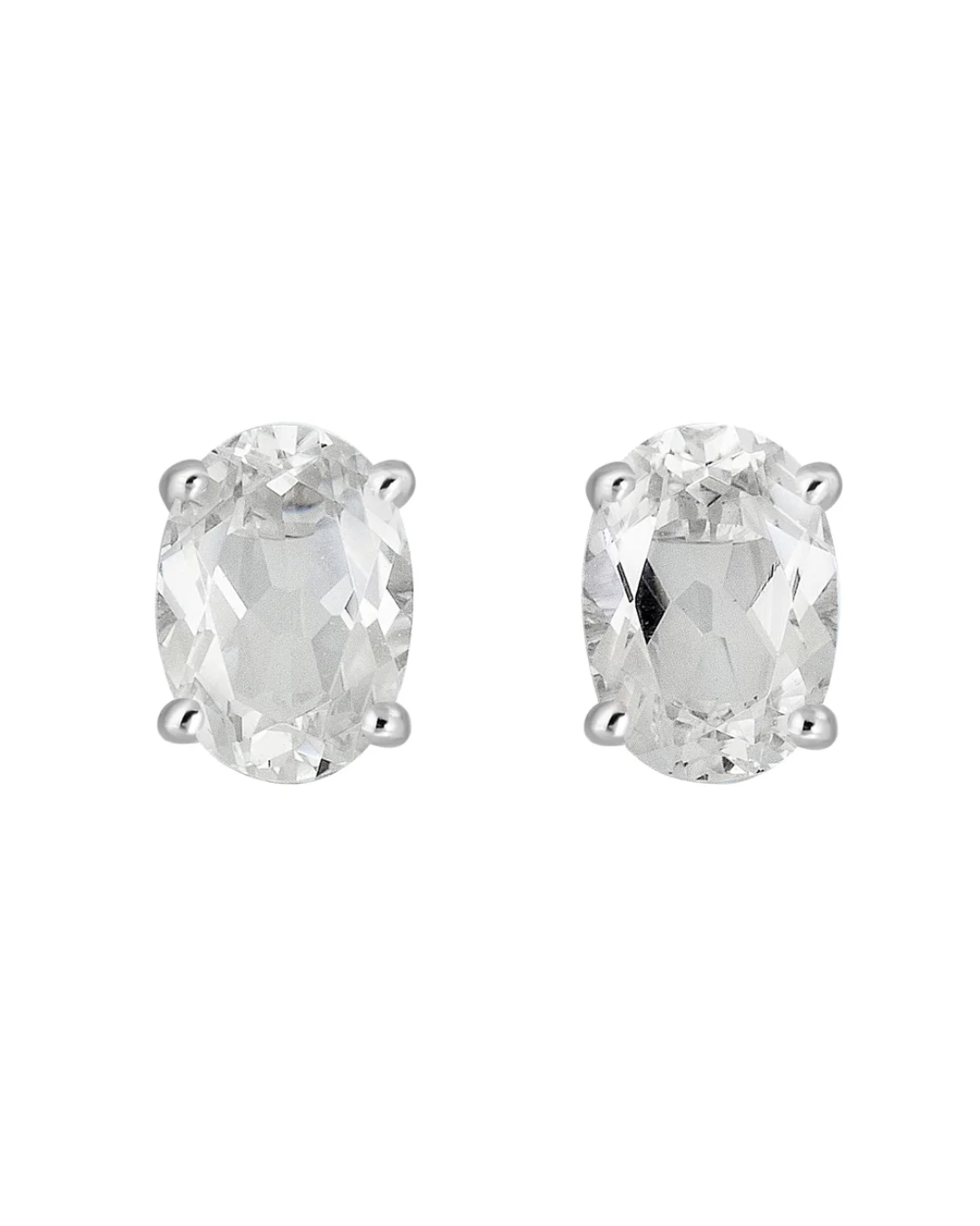 LALI White Topaz Birthstone Stud Earrings