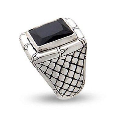 Onyx Tigris Ring available at Talisman Collection Fine Jewelers in El Dorado Hills, CA and online. Specs: Black Onyx Tigris Ring is crafted in Sterling Silver with a woven shank design ring. 