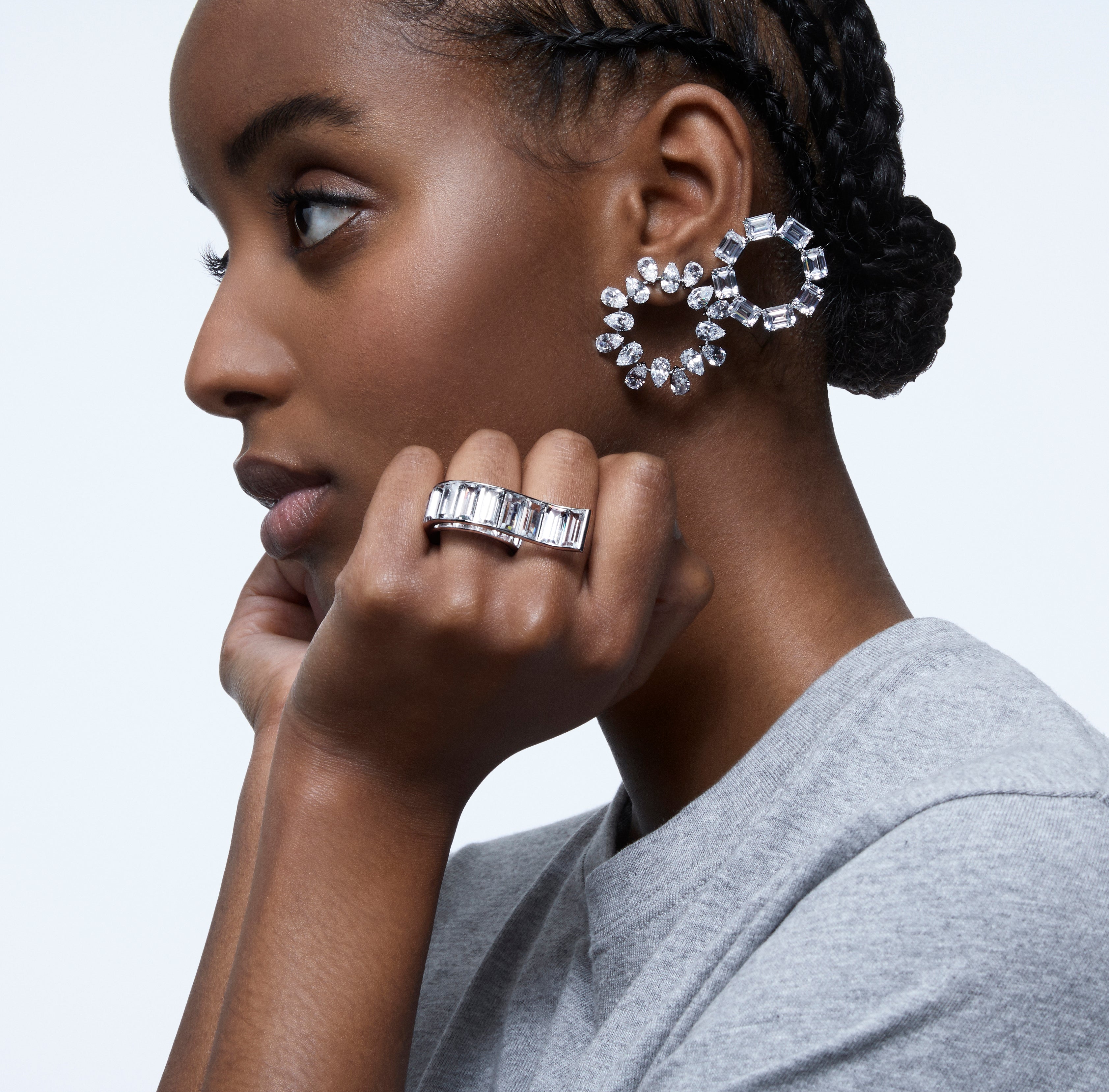 Matrix Open Circle Earrings by Swarovski