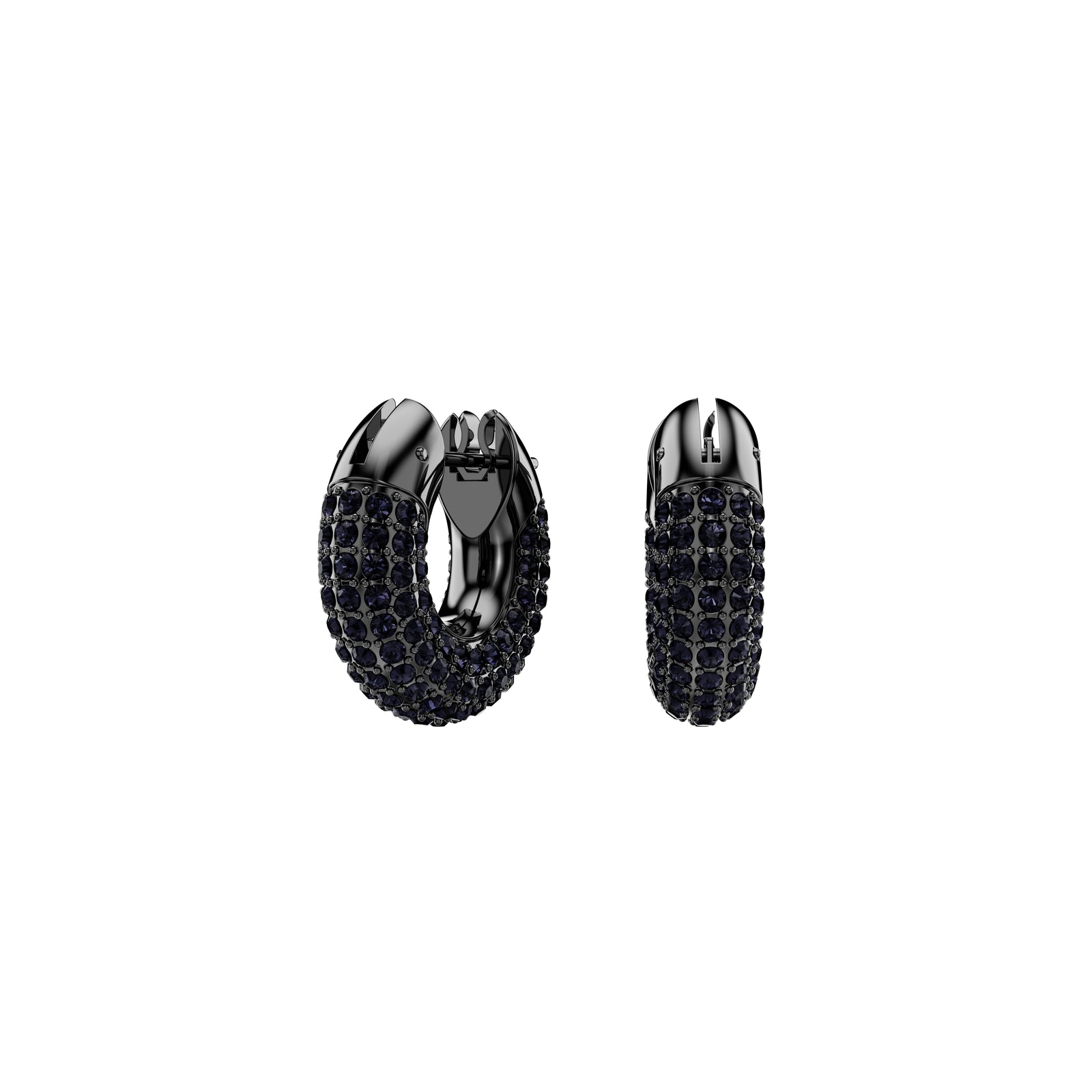 Black Dextera Hoop Earrings by Swarovski