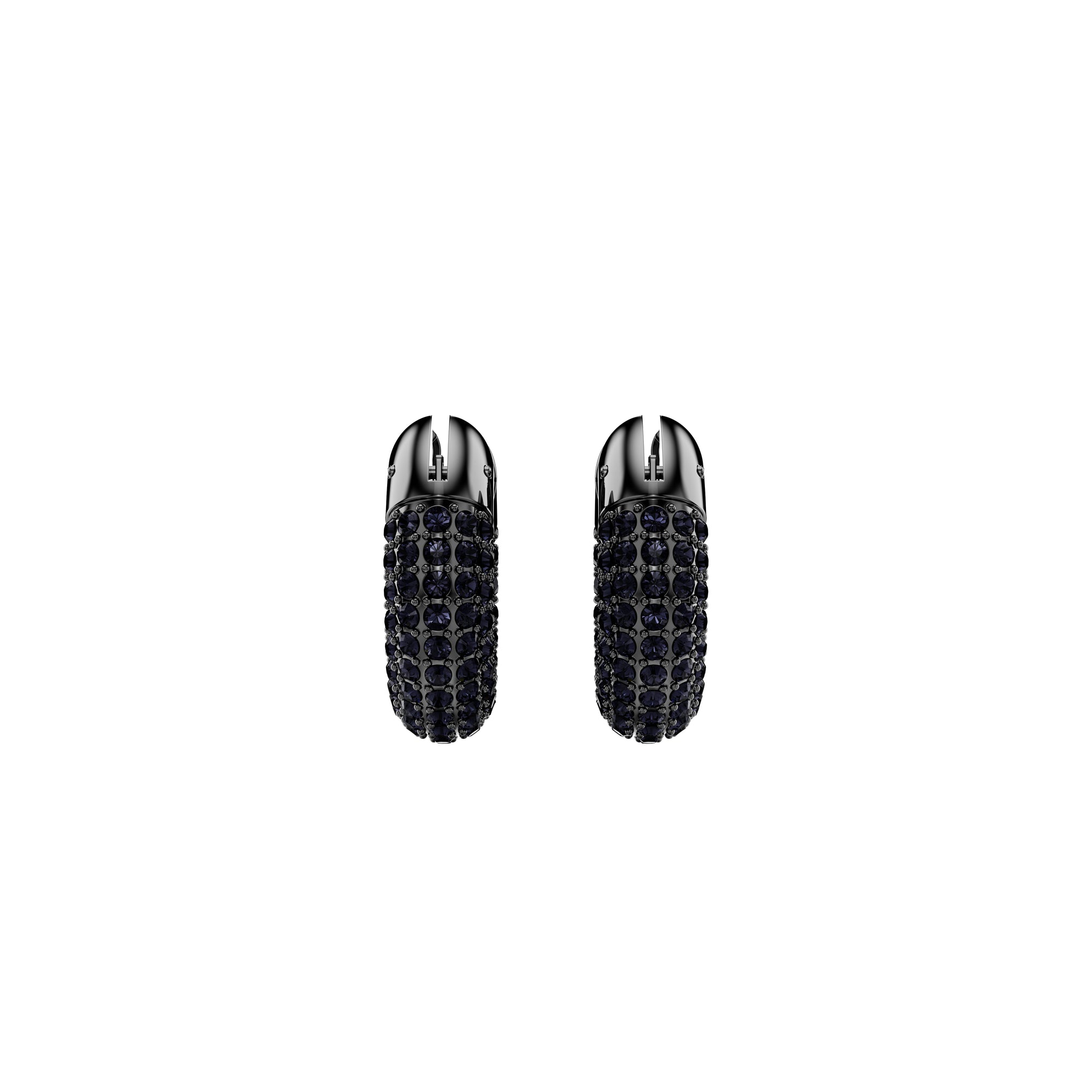 Black Dextera Hoop Earrings by Swarovski