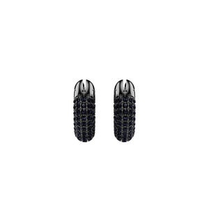Black Dextera Hoop Earrings by Swarovski