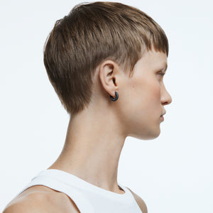 Black Dextera Hoop Earrings by Swarovski