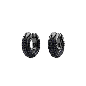 Black Dextera Hoop Earrings by Swarovski