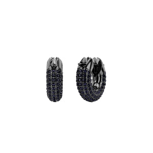 Black Dextera Hoop Earrings by Swarovski