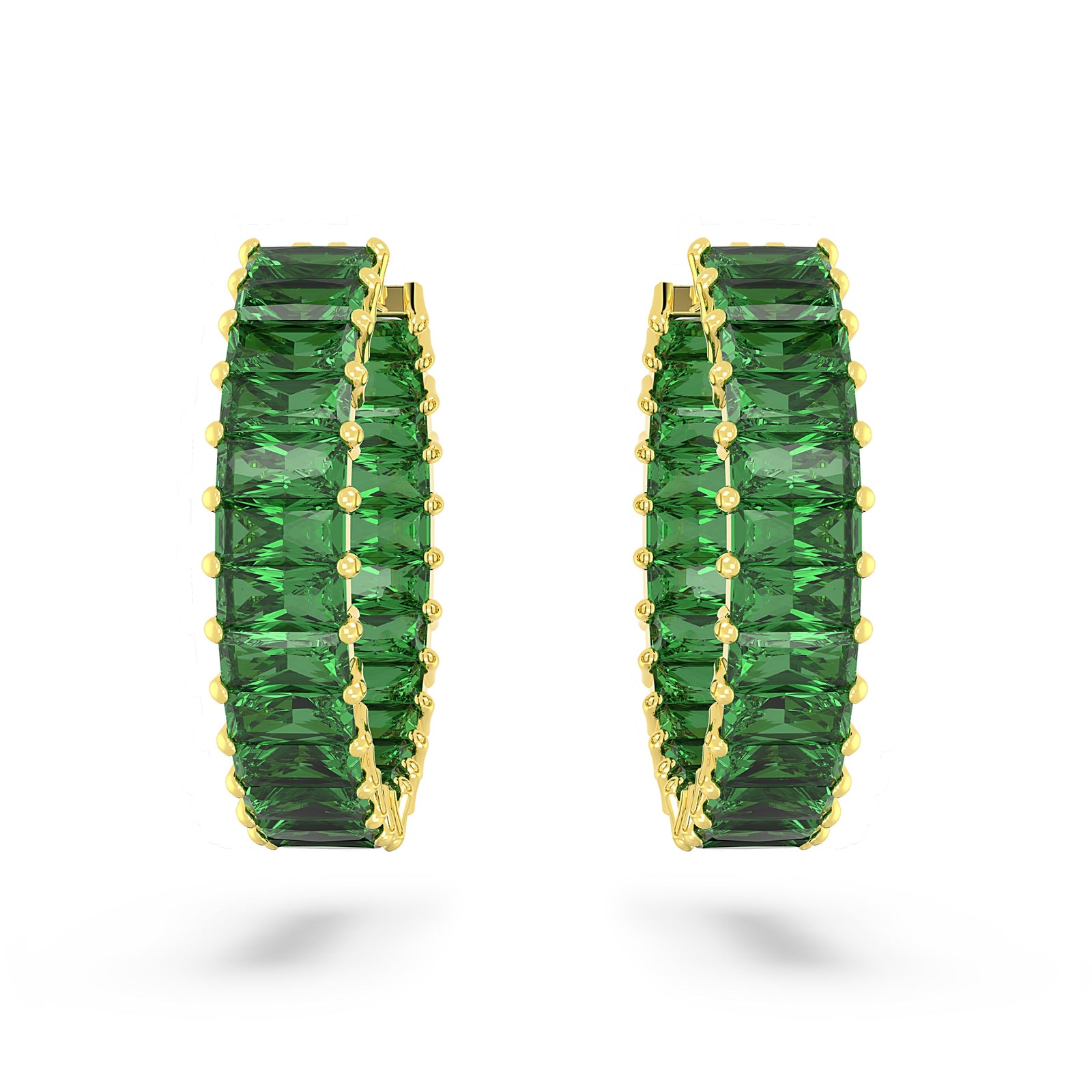 Green Matrix Hoop Earrings by Swarovski