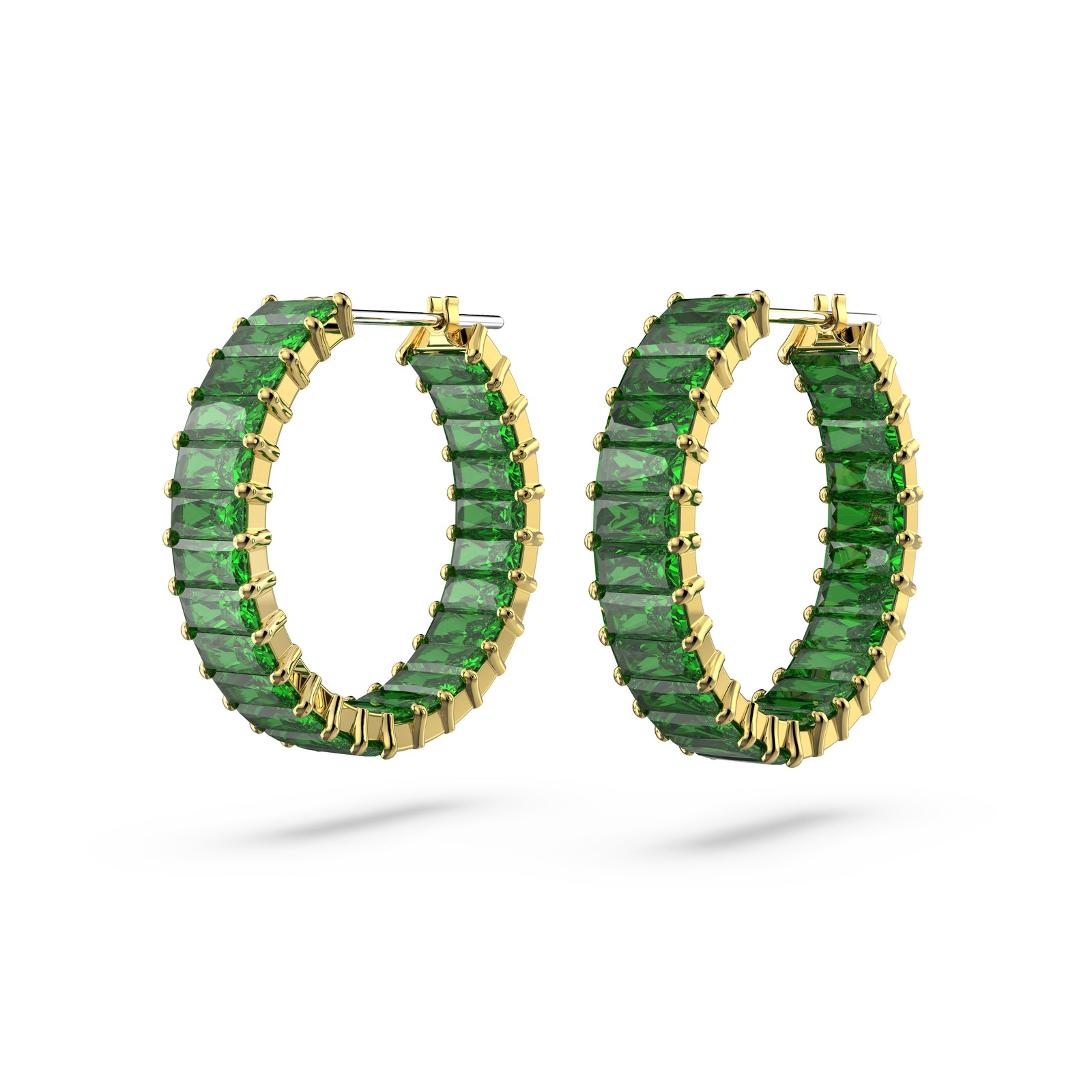 Green Matrix Hoop Earrings by Swarovski