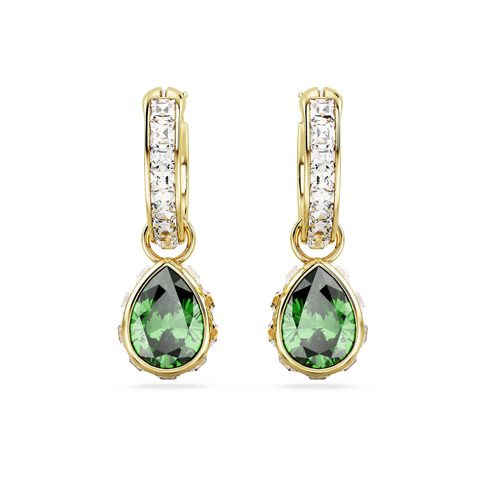 Green Chroma Drop Earrings by Swarovski