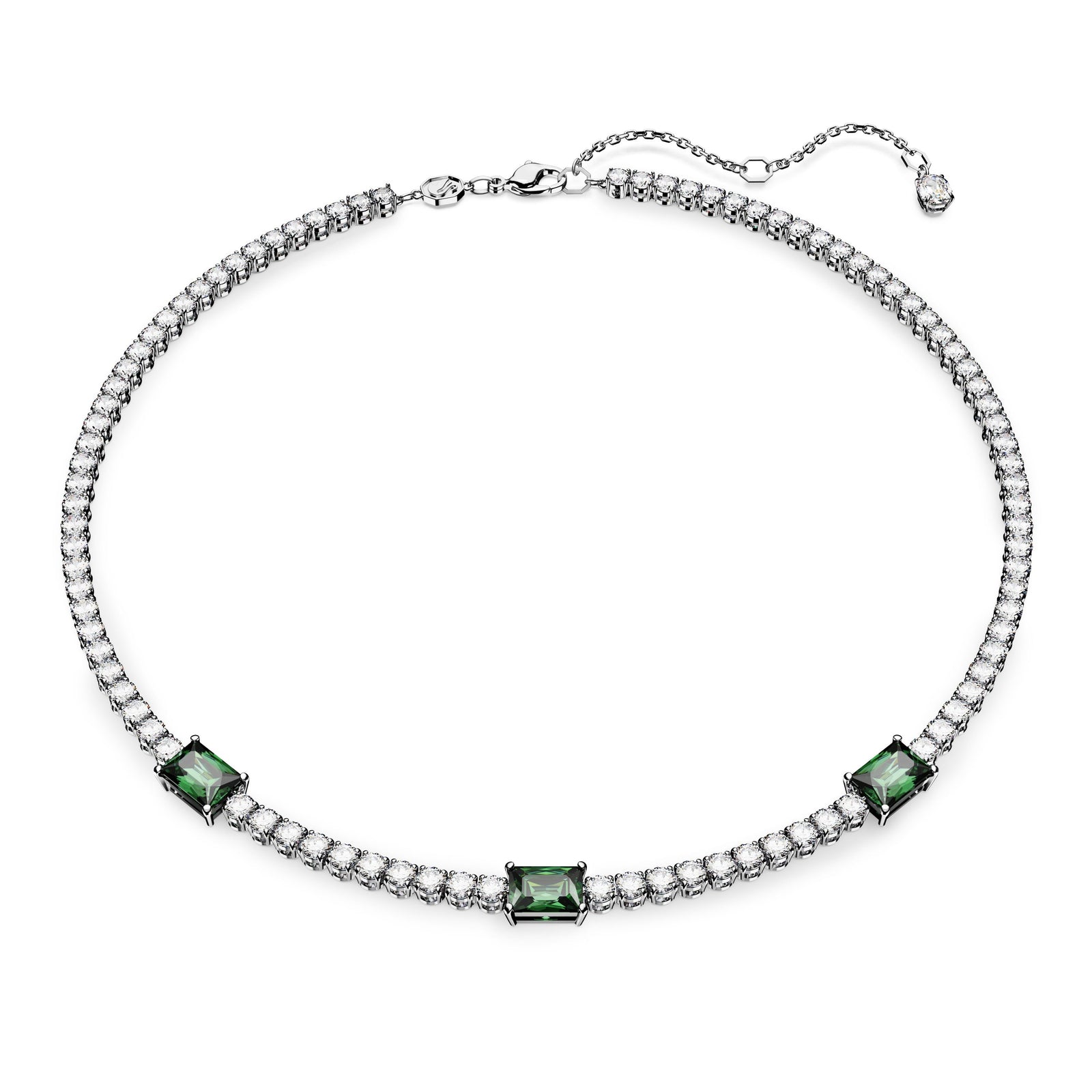 Green  Station Matrix Tennis Necklace by Swarovski