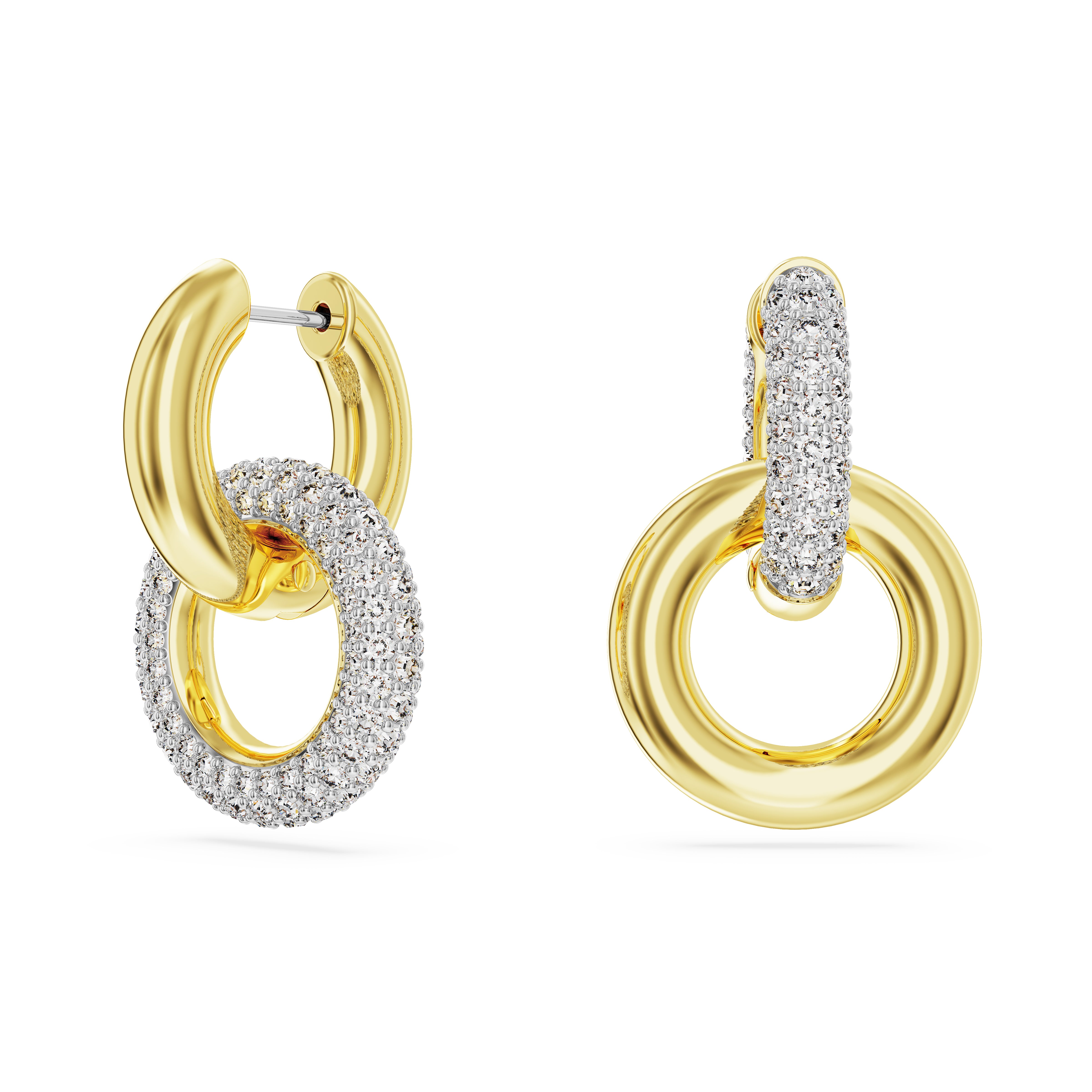 Gold Plated Dextera Hoop Earrings by Swarovski