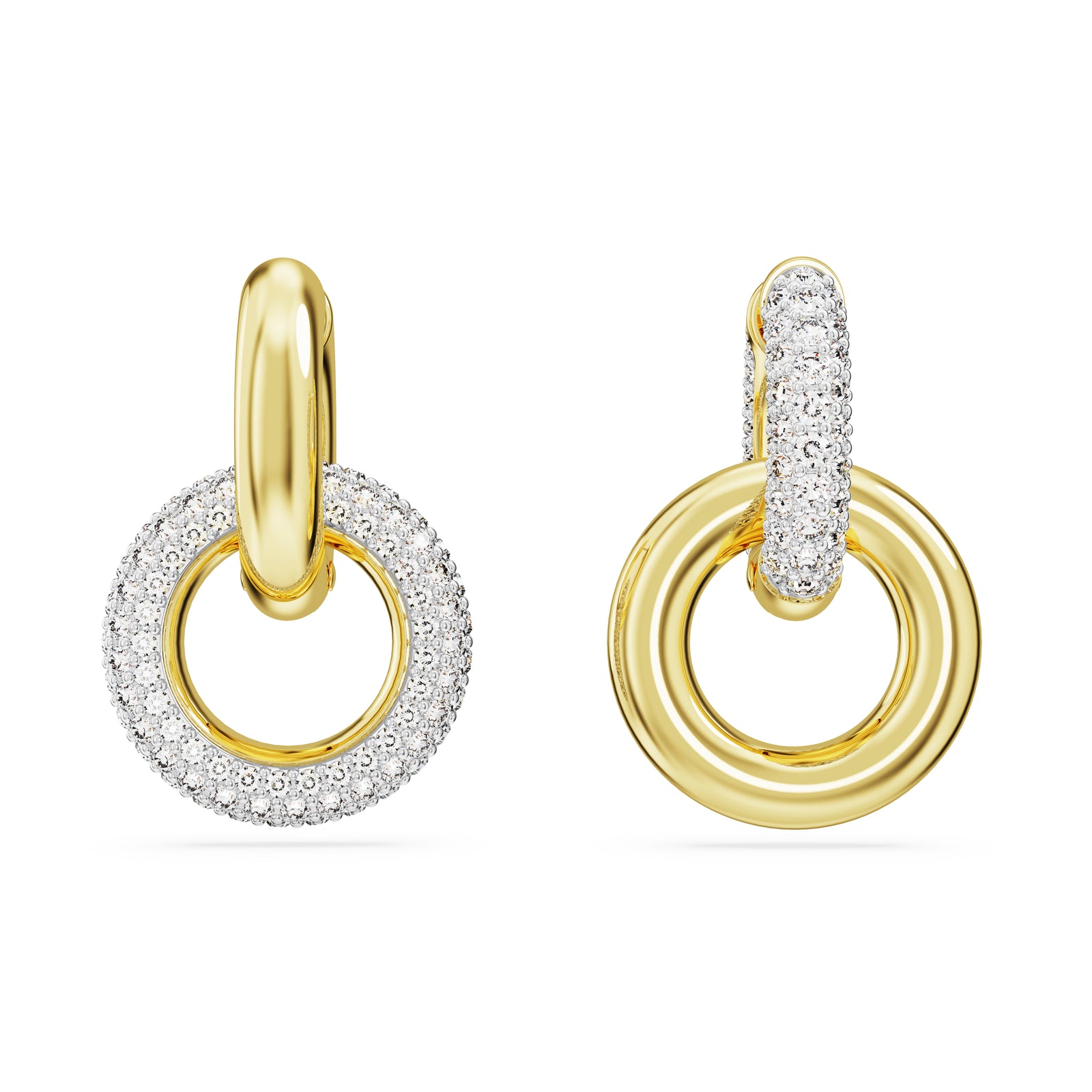 Gold Plated Dextera Hoop Earrings by Swarovski