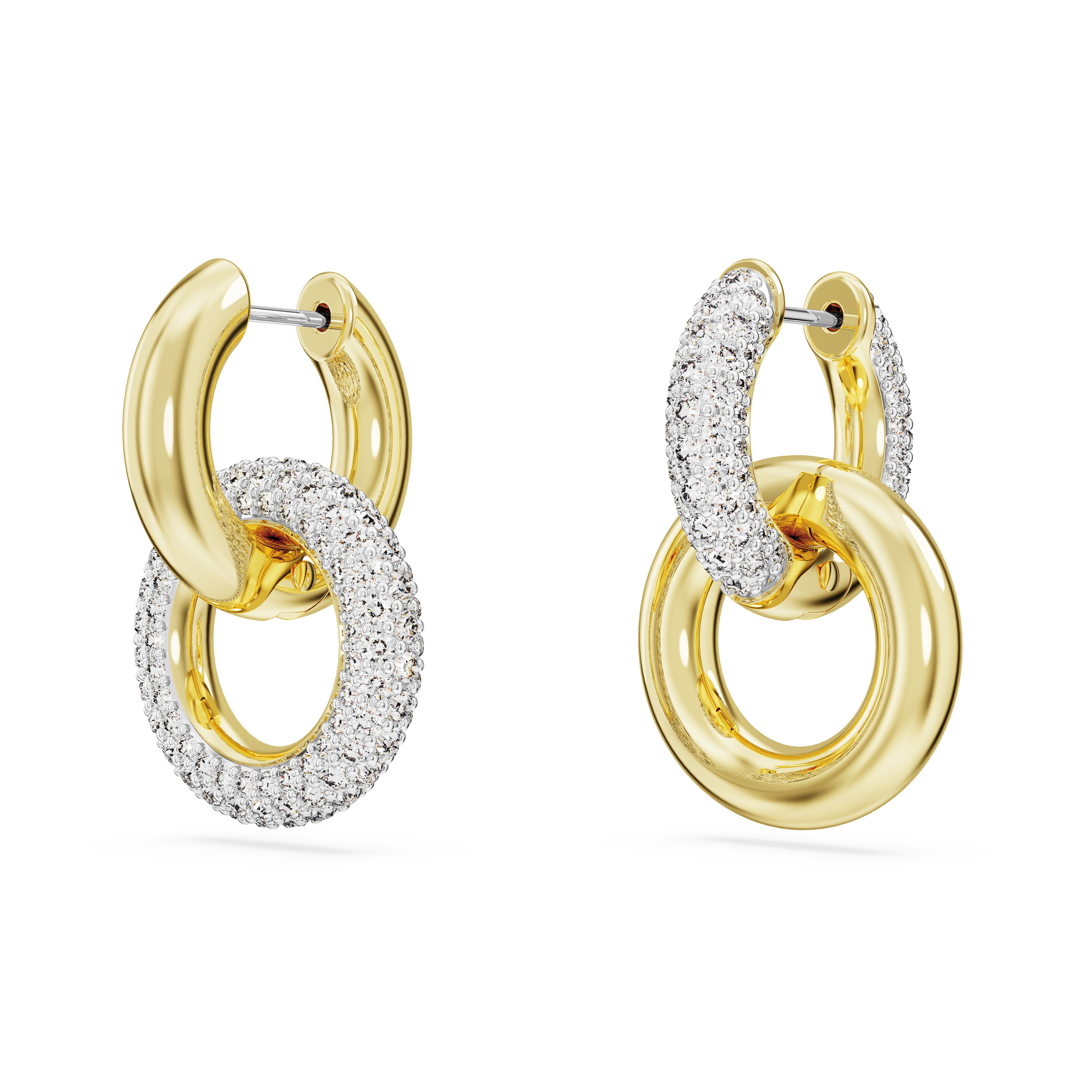 Gold Plated Dextera Hoop Earrings by Swarovski