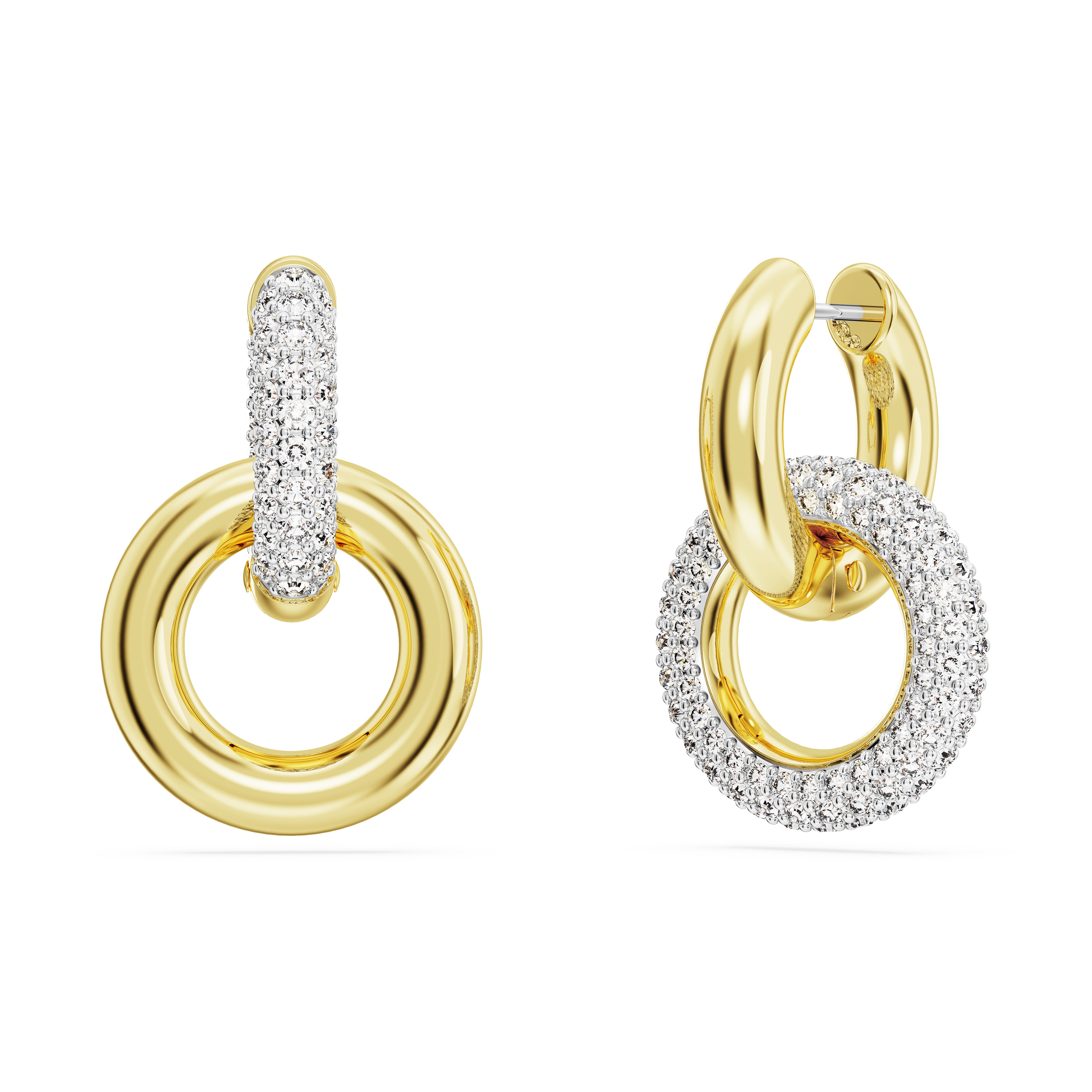 Gold Plated Dextera Hoop Earrings by Swarovski