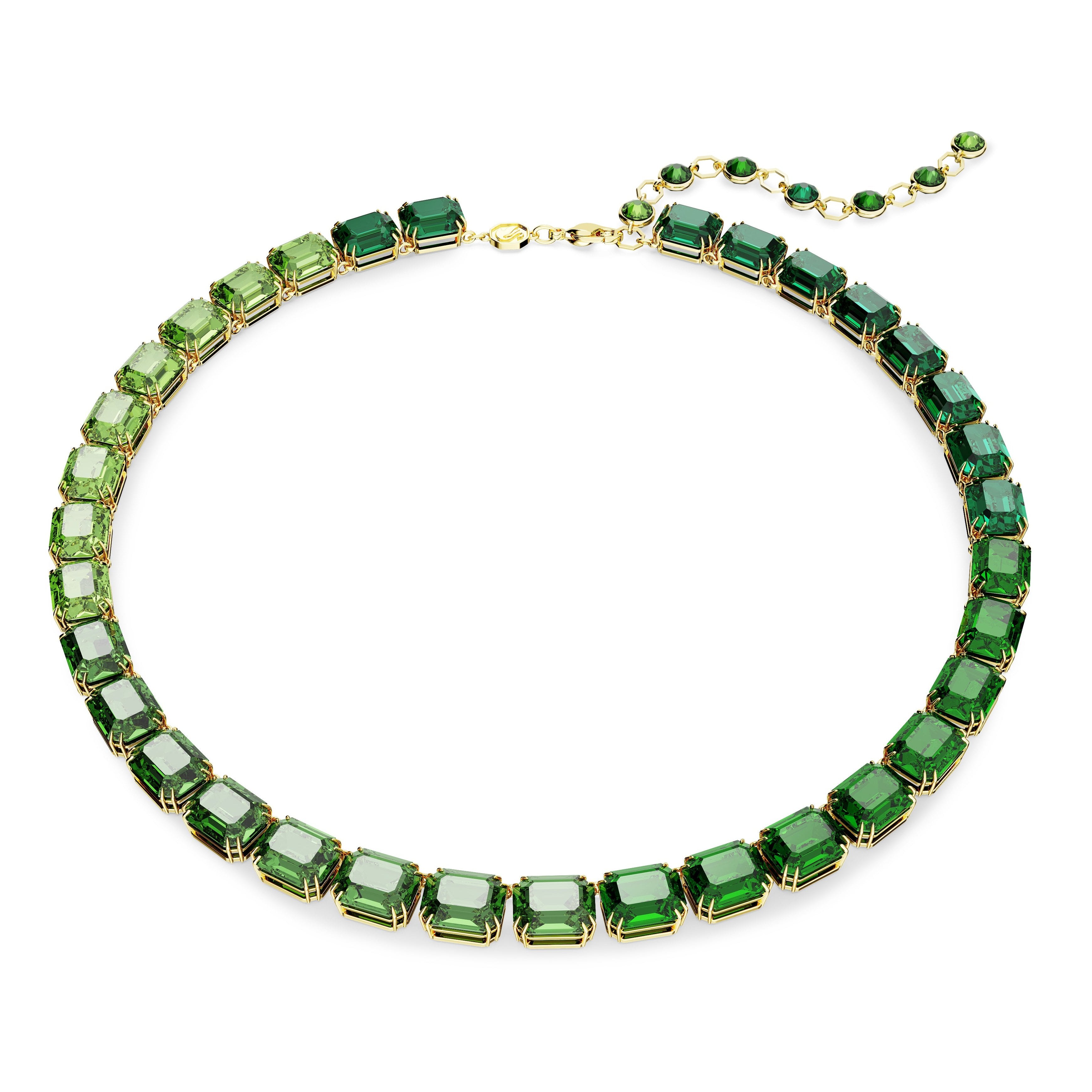 ★SWAROVSKI★ Millenia Tennis Gold Tone Purple Choker Neckla Millenia Tennis necklace, Octagon cut, Purple, Gold-tone
