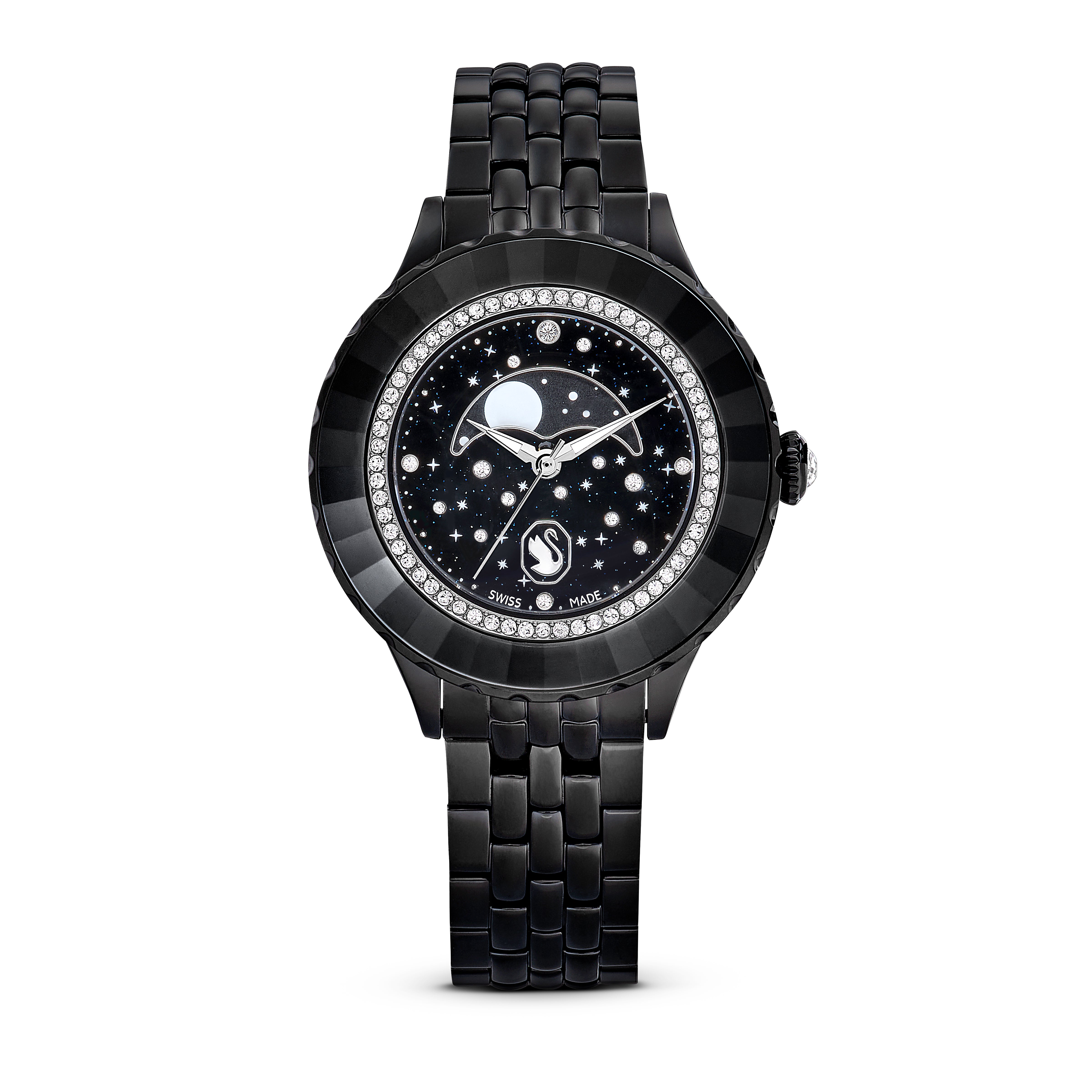 Black Octea Moon Watch by Swarovski