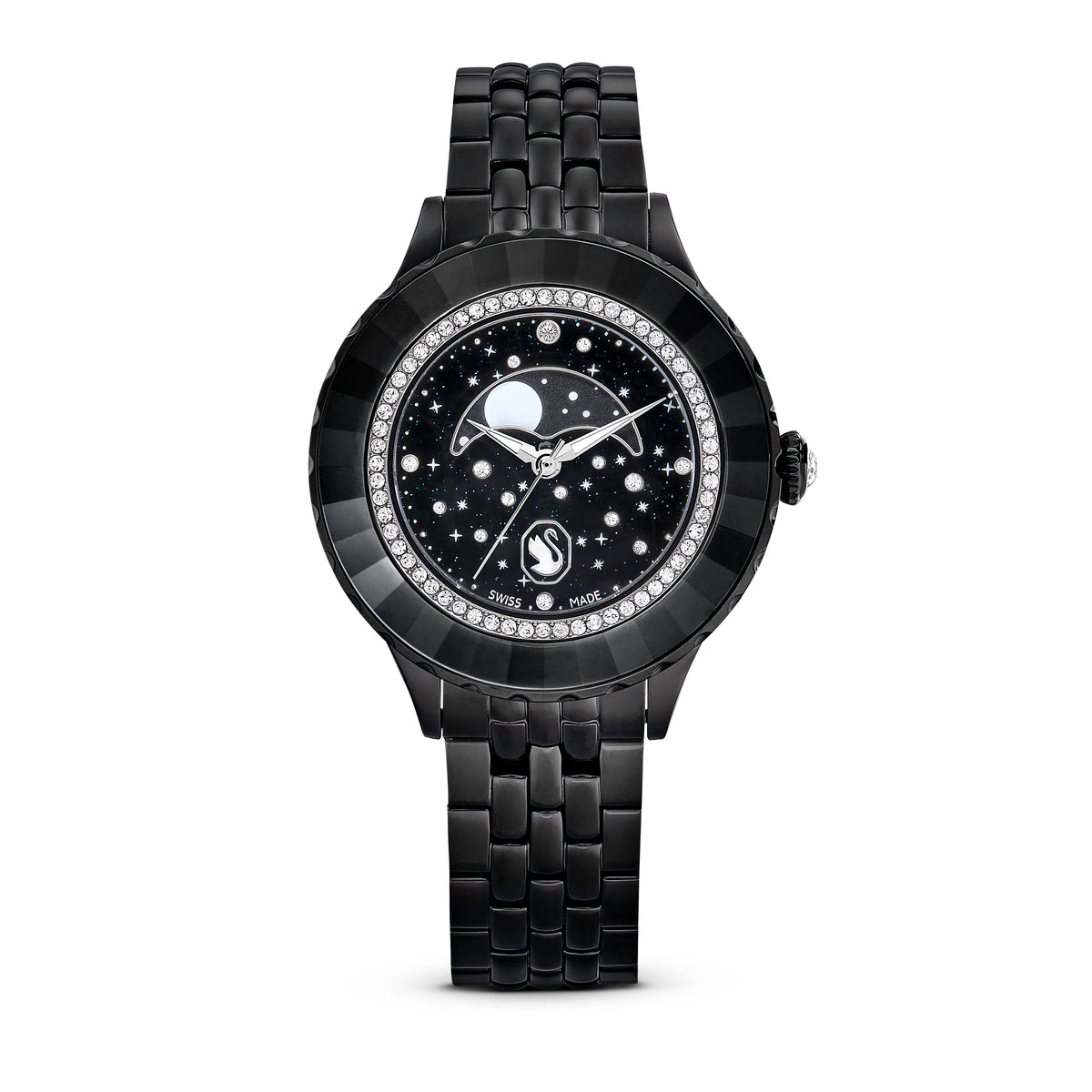 Black Octea Moon Watch by Swarovski