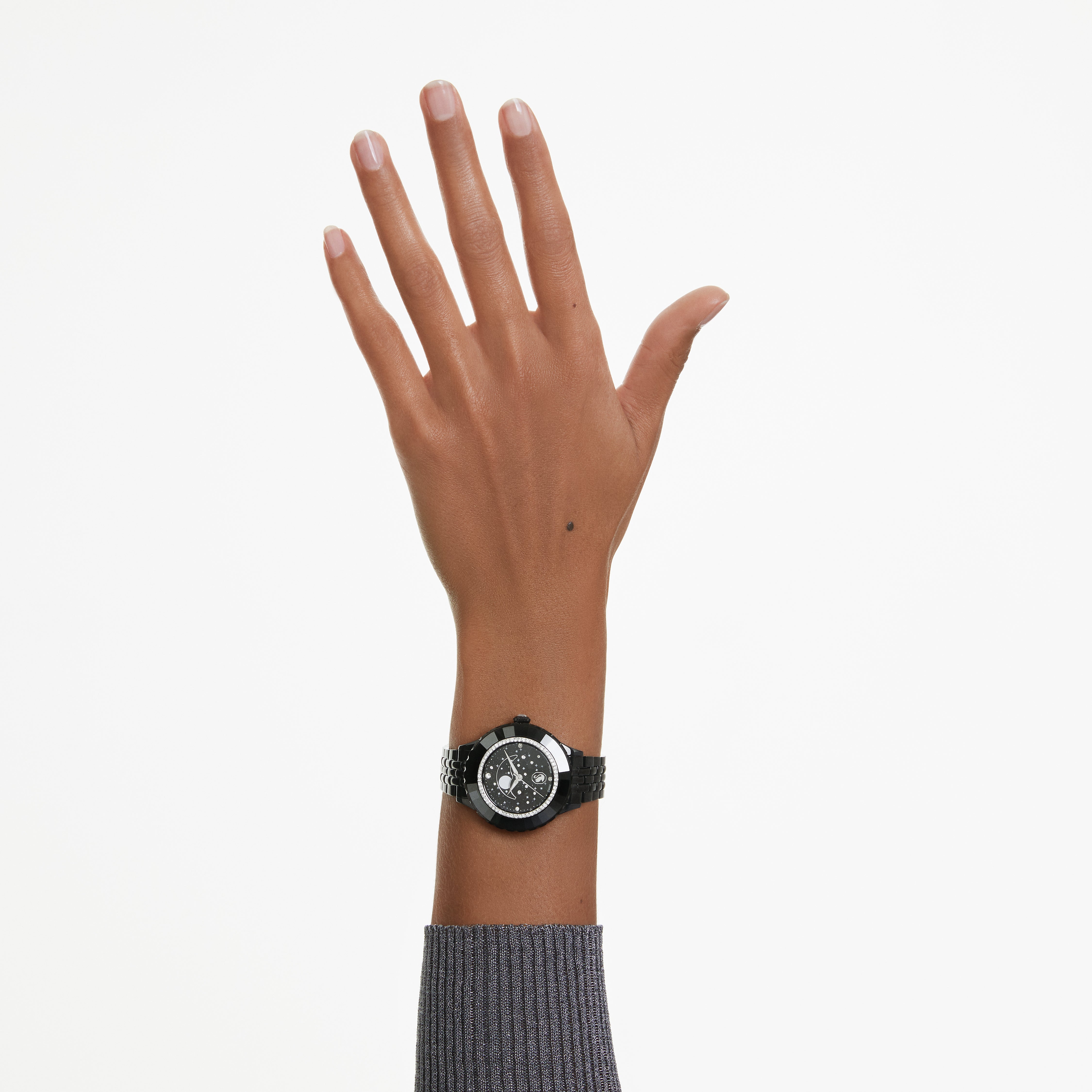 Black Octea Moon Watch by Swarovski