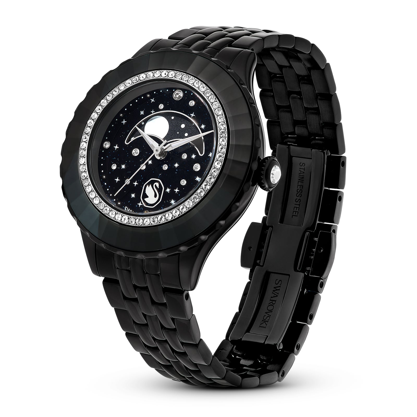 Black Octea Moon Watch by Swarovski