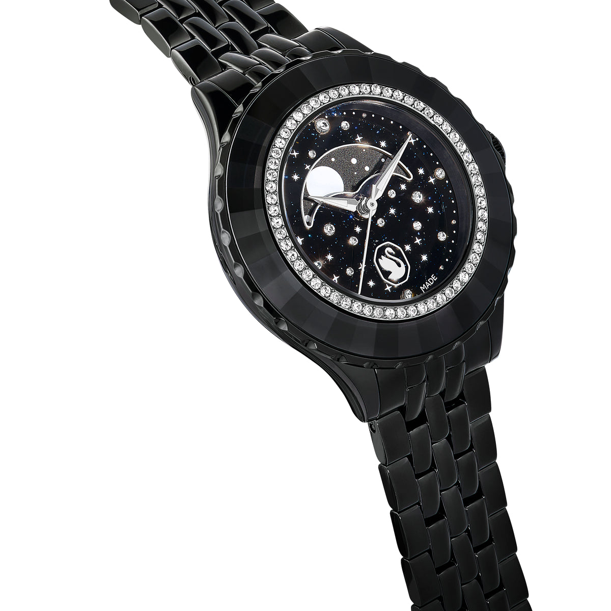 Black Octea Moon Watch by Swarovski