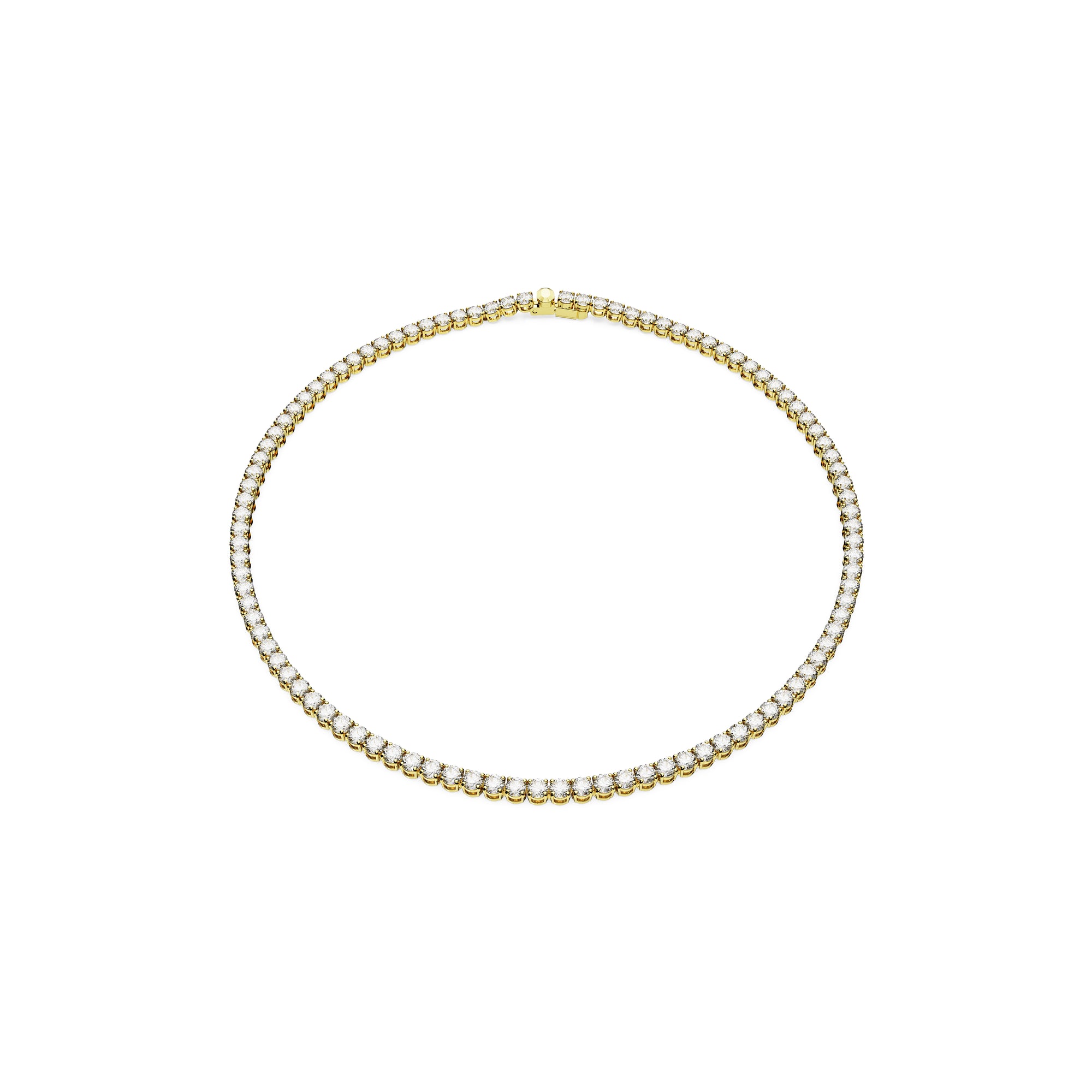 Gold Matrix Tennis Necklace by Swarovski
