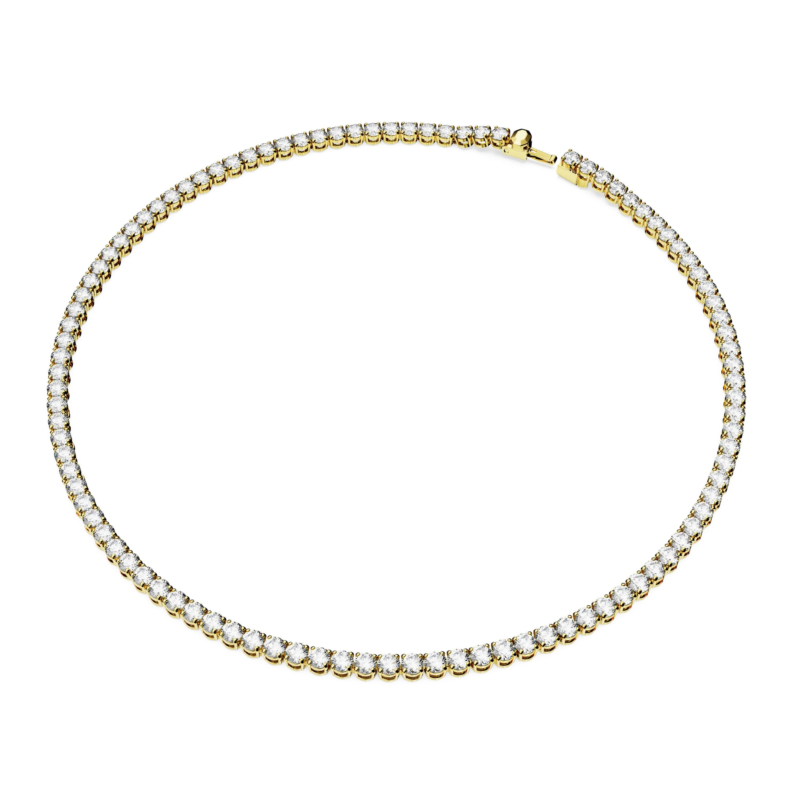 Gold Matrix Tennis Necklace by Swarovski