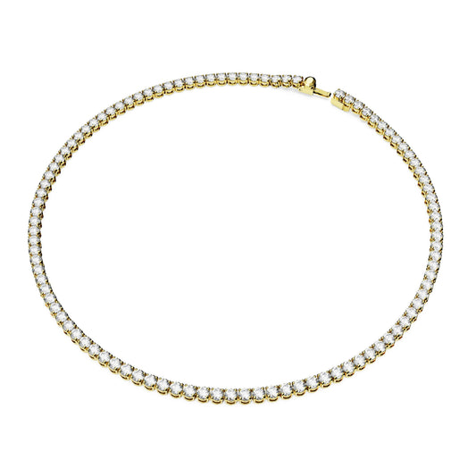 Gold Matrix Tennis Necklace by Swarovski