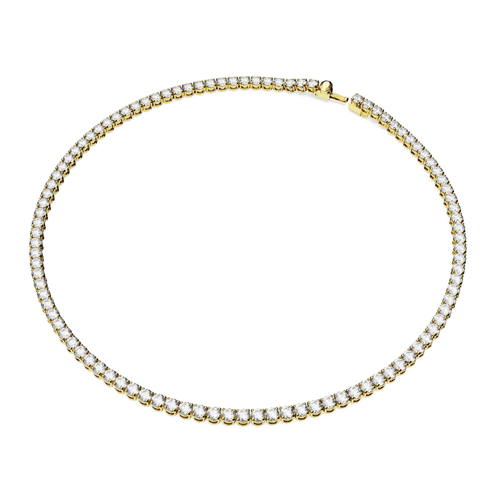 Gold Matrix Tennis Necklace by Swarovski