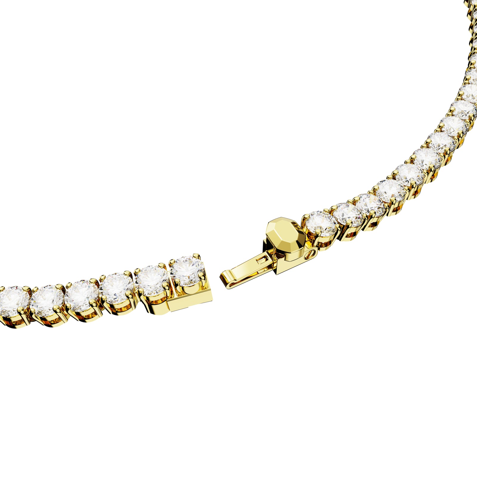 Gold Matrix Tennis Necklace by Swarovski