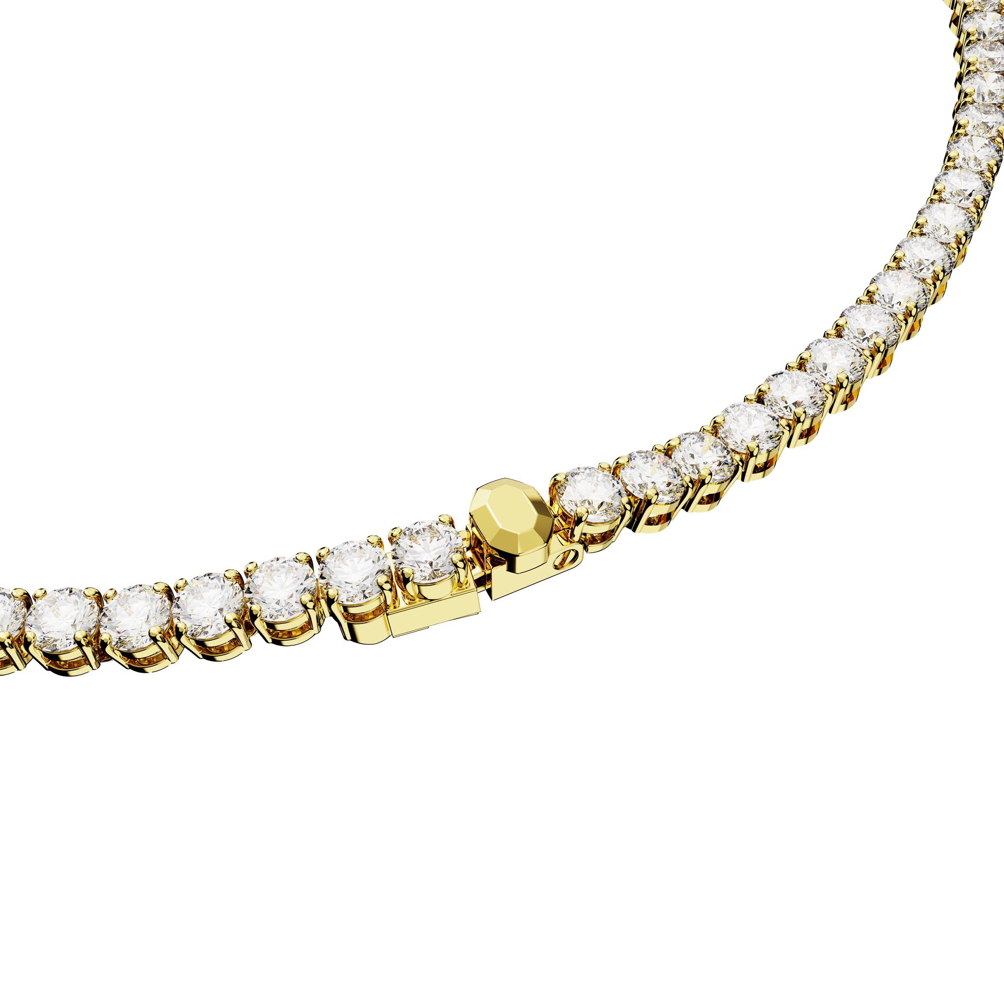 Gold Matrix Tennis Necklace by Swarovski