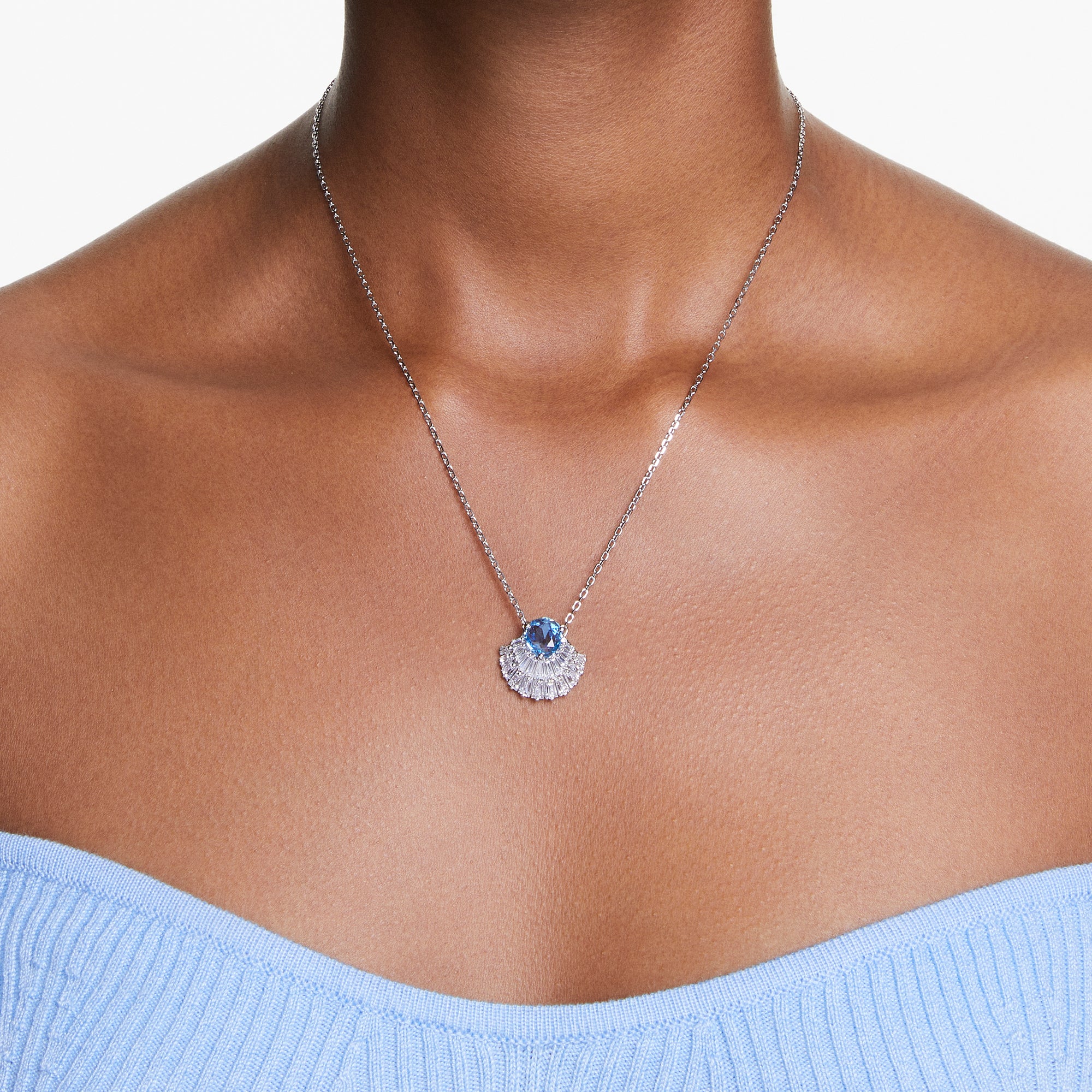 Blue Idyllia Pendant Necklace by Swarovski