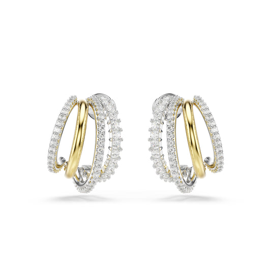 Gold Spiral Hyperbola Hoop Earrings by Swarovski