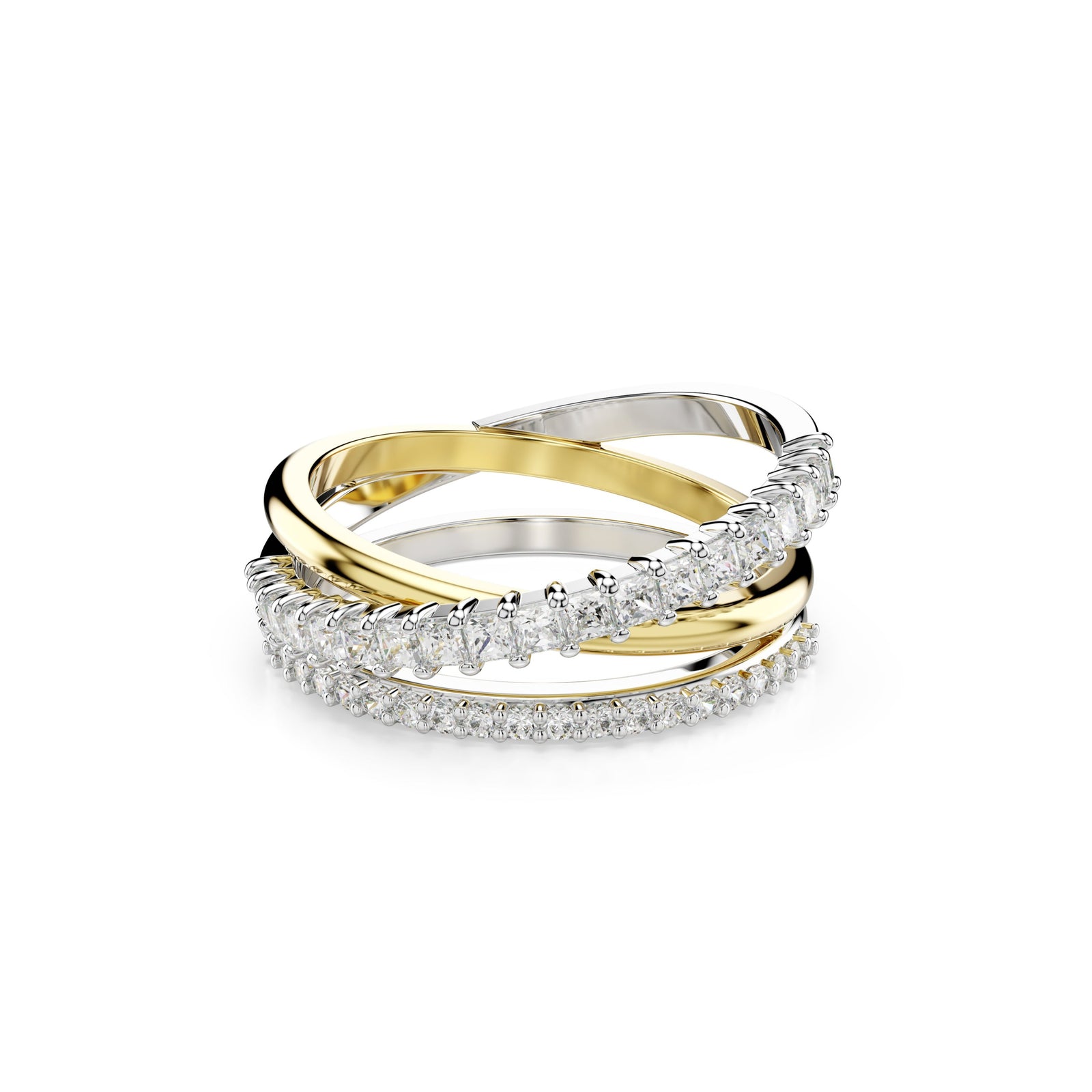 Two-Tone Hyperbola Ring by Swarovski
