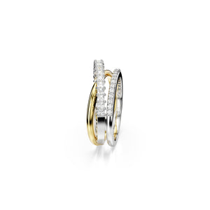 Two-Tone Hyperbola Ring by Swarovski
