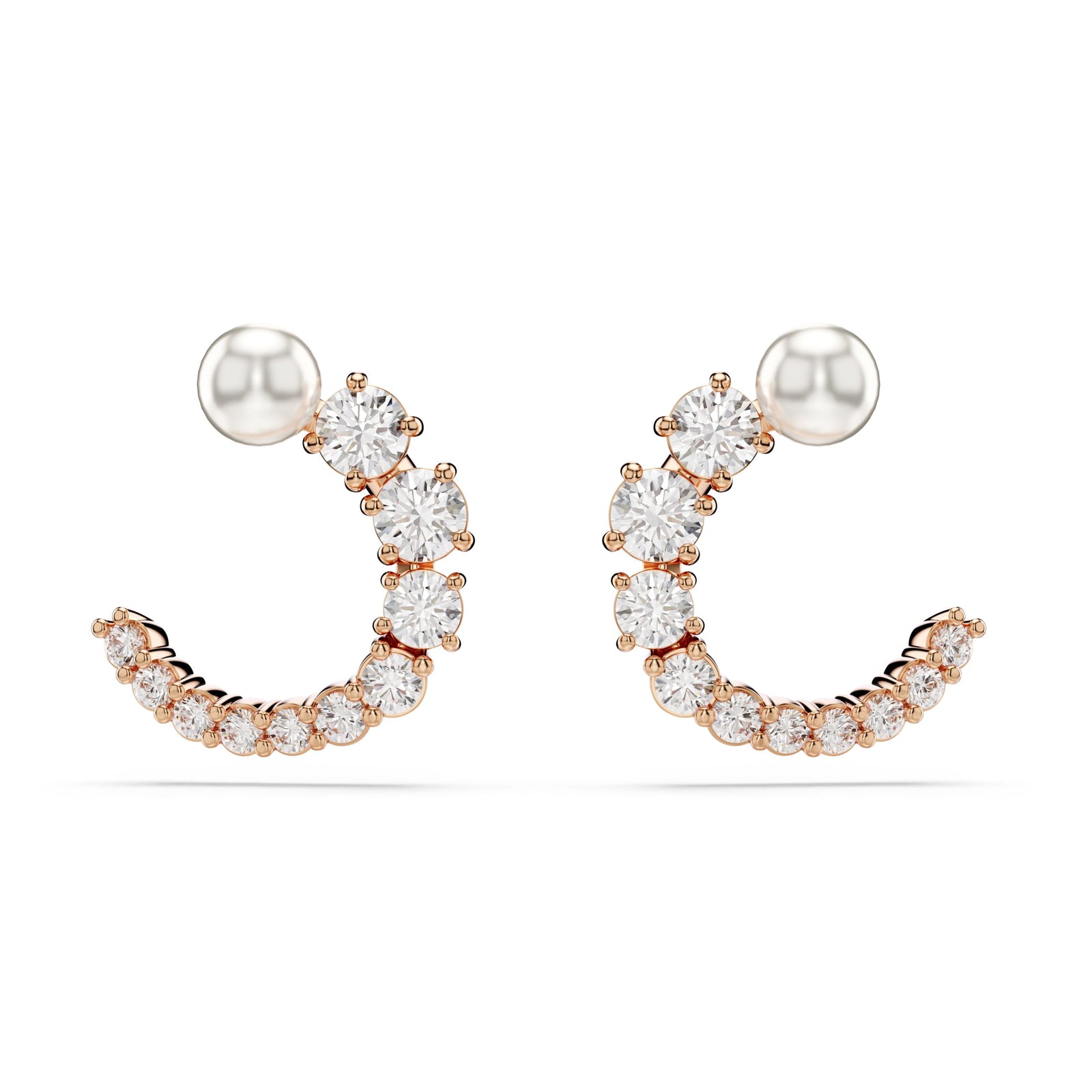 Gold Matrix Hoop Earrings by Swarovski