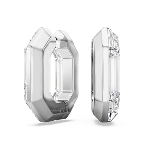 White Lucent Hoop Earrings by Swarovski