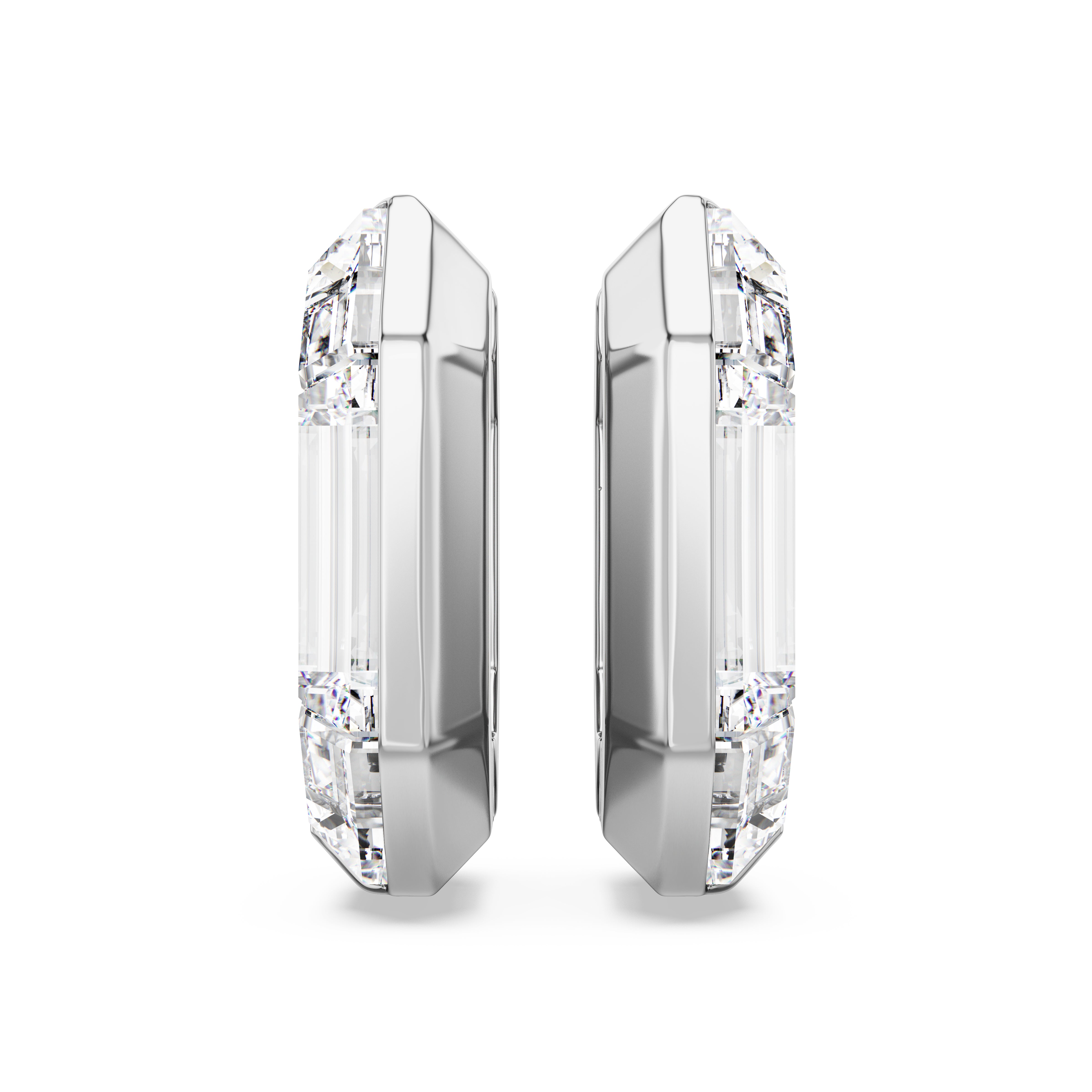 White Lucent Hoop Earrings by Swarovski