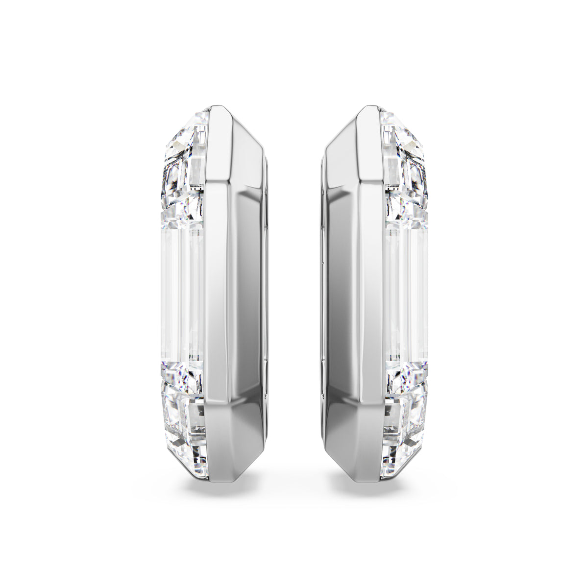 White Lucent Hoop Earrings by Swarovski