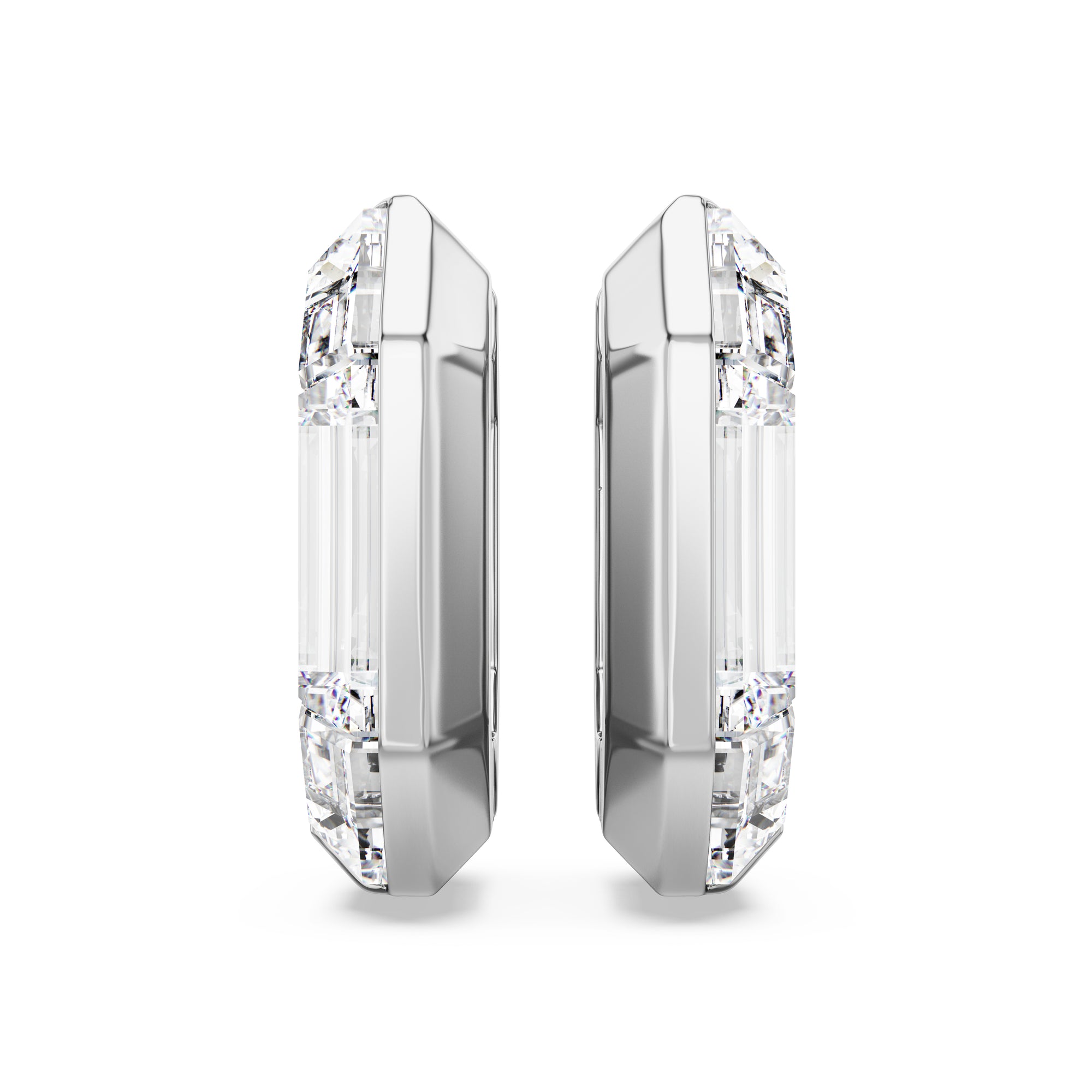 White Lucent Hoop Earrings by Swarovski