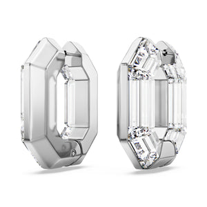 White Lucent Hoop Earrings by Swarovski